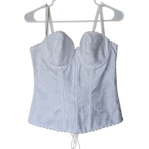 Fredericks Of Hollywood Rare Floral Overbust Corset Sz 36 Lace Coquette Feminine